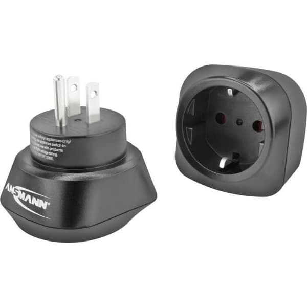 Reseadapter - ANSMANN - 1250-0032 - EU-kontakt till USA-kontakt - För utlandet