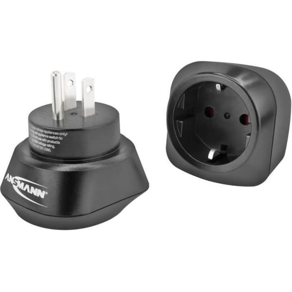Reseadapter - ANSMANN - 1250-0032 - EU-kontakt till USA-kontakt - För utlandet