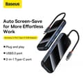 Miniatyrbild 1 av 4: Adaptör - Baseus - AcmeJoy - HUB 5-i-1 - 5 portar - Snabbladdning 100W - 4K HDMI