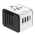 Miniatyrbillede 1 af 6: Lollanda Global Travel Adapter – Universal Multi-Country Plug Converter – 3 USB + 1 Type-C hurtigopladning – Kompakt og bærbar oplader