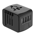 Miniatyrbillede 1 af 6: Lollanda Global Travel Adapter – Universal Multi-Country Plug Converter – 3 USB + 1 Type-C hurtigopladning – Kompakt og bærbar oplader