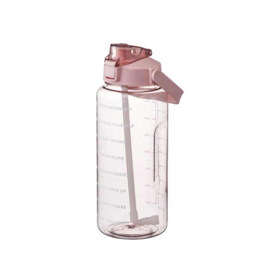 Stor vattenflaska sugrör 2 liter tidsmarkör säkerhetslås