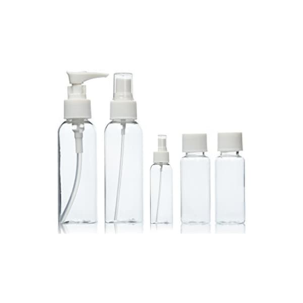 Transparent Resekit med 5 Reseflaskor