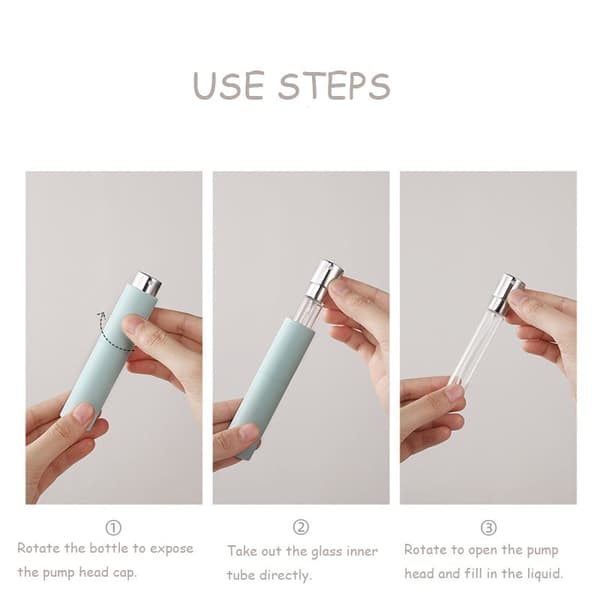 INF Mini etterfyllbar parfymeflaske 2-pakning Sort 10 ml