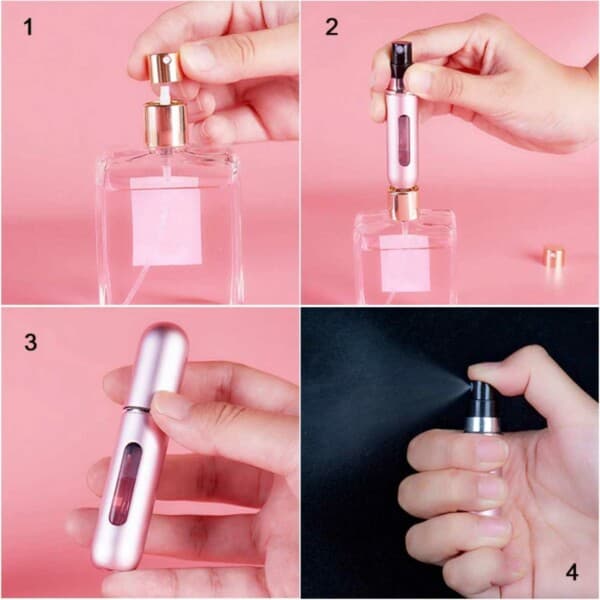 3 -pakke mini påfyllings parfymeflaske - påfylte reisebeholdere 5 ml gull