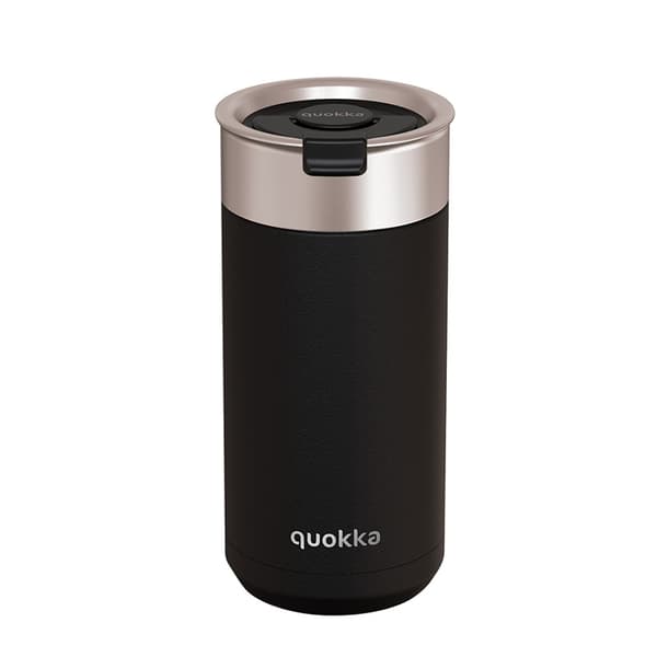Quokka Boost Kaffe Tumbler - Rustfrit stål termokrus med infuser 400 ml (Carbon Black)