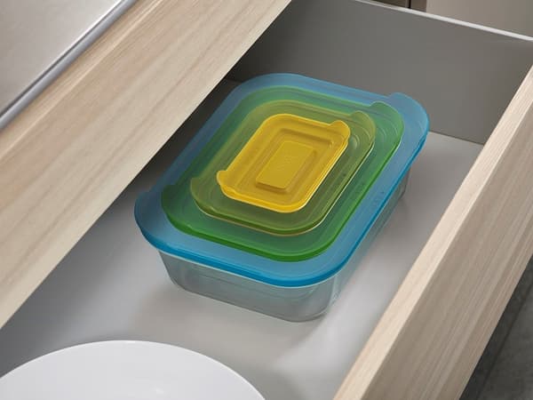 JJ-set med 4 Nest Glass multik-behållare