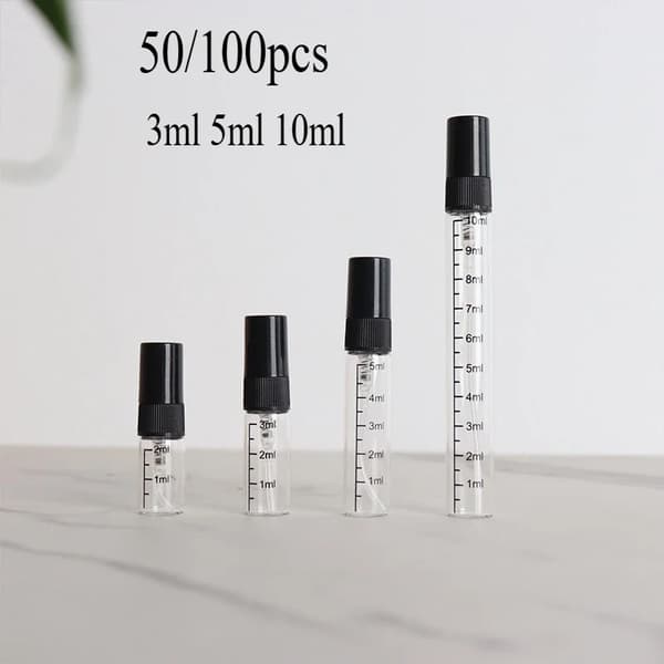 Glas Sprayflaske, 3ml 5ml 10ml Kapacitet, Holdbar Glasfiber Konstruktion,Sort 5ml