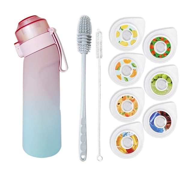 Lollanda Air med 7 smaker, 650ml startuppsättning Dricka Up frukt Doft BPA-fri med sugrör