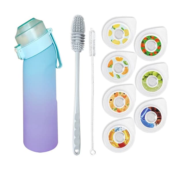 Lollanda Air med 7 smaker, 650ml startuppsättning Dricka Up frukt Doft BPA-fri med sugrör