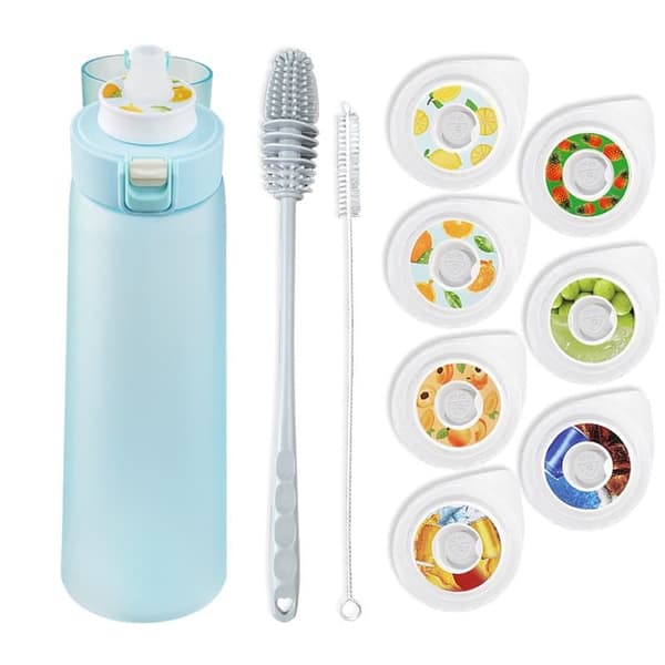 Lollanda Air med 7 smaker, 650ml startuppsättning Dricka Up frukt Doft BPA-fri med sugrör
