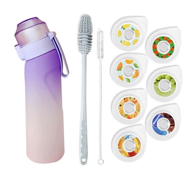 Lollanda Air med 7 smaker, 650ml startuppsättning Dricka Up frukt Doft BPA-fri med sugrör