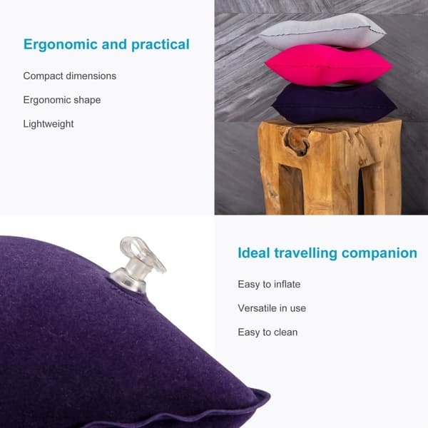 Nakkepute Reisepute Oppblåsbar pute Ergonomisk pute Camping Reise 335 x 22