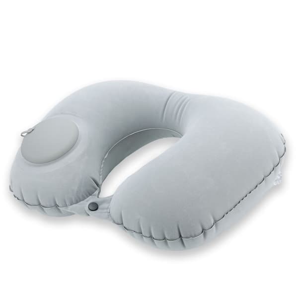 Näckkudde Resekudde Uppblåsbar nackkudde i GRÅ  och ögonmask med öronproppar i ergonomisk form Perfekt för camping, utflykter, resor etc