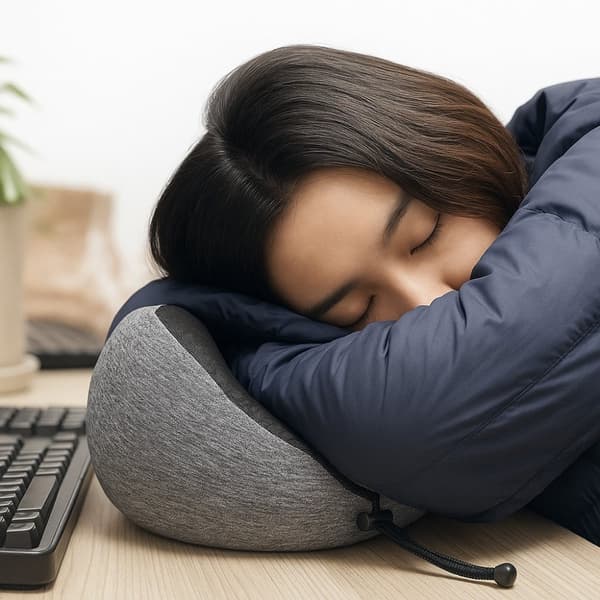 Rejse-Sæt 3-i-1 med Memory foam - Nakkepude & Sovemaske