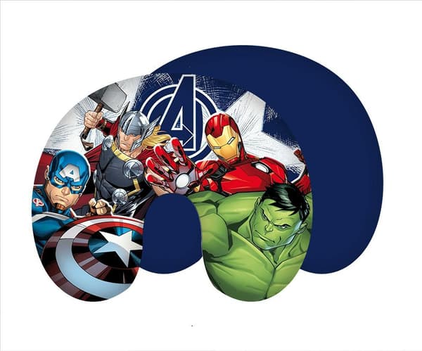 Avengers Heroes croissant rejsepude, marineblå og farverig