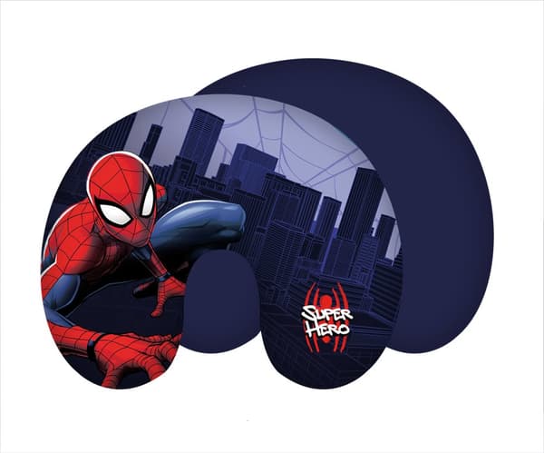 Spider-man croissant resekudde, spider man, marinblå