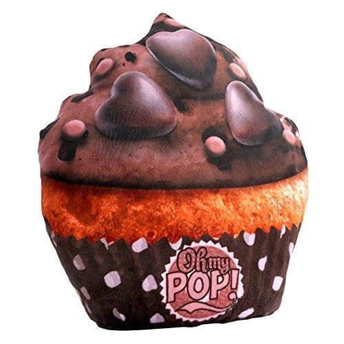 Åh min poppop! Cupcake-kudde kudde (stor) resekudde, 34 cm, svart (svart) - 37244