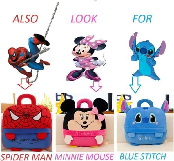 Reseverad Kudde Filt 3 i 1 för Barn och Ungdomar 0 till 15 år, Filt Kudde Stitch, 100x150cm, Blå