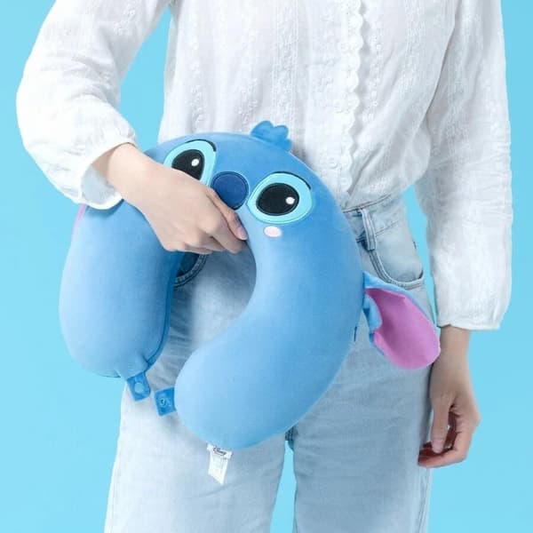 Stitch Blue Stitch -matkatyyny muistivaahdolla, Cartoon Disney -niskatyyny, kompakti lilo- ja ommelkaulatyyny retkeilyyn ja nukkumiseen