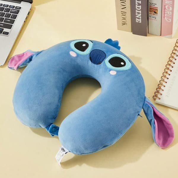 Stitch Blue Stitch -matkatyyny muistivaahdolla, Cartoon Disney -niskatyyny, kompakti lilo- ja ommelkaulatyyny retkeilyyn ja nukkumiseen