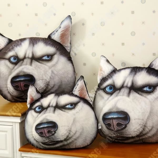 TD® Husky kudde ergonomisk barn reseskydd baby 3 år hund kudde soffa flygplan hand bil vuxen rygg humor