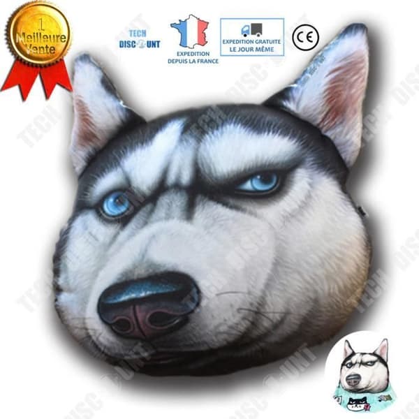 TD® Husky kudde ergonomisk barn reseskydd baby 3 år hund kudde soffa flygplan hand bil vuxen rygg humor
