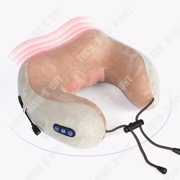 TD® Bärbar Uppladdningsbar U-formad massagekudde cervikal ryggrad Massager Varm kompress nackkudde Hem