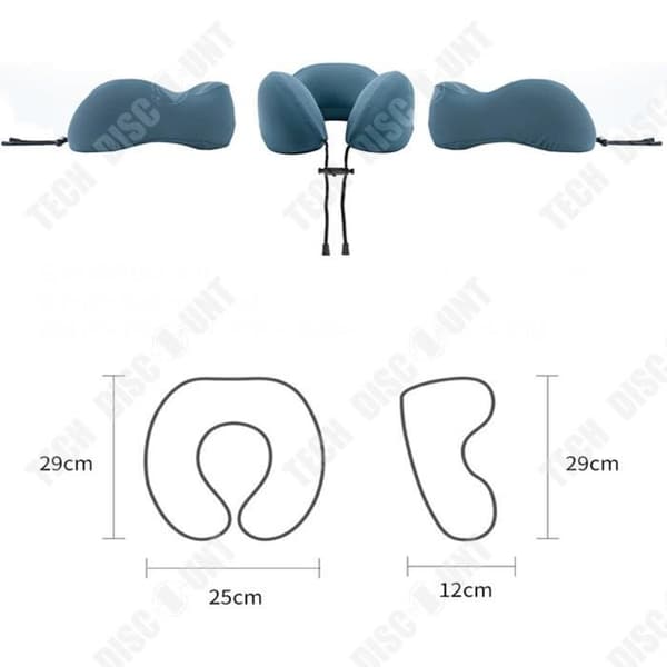 TD® Nackkota kudde is siden nylon U-formad kudde memory foam rese-nackkudde kontor tupplur kudde