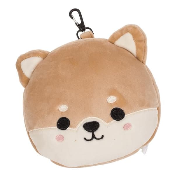 Resteazzz Plush Cutiemals Shiba Inu Dog Travel Kudde och ögonmask