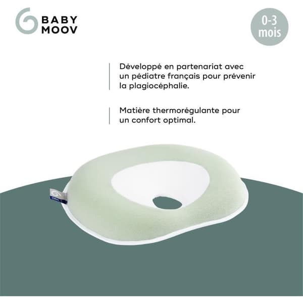 Babynackstöd - BABYMOOV - Cosyhead - Babymorfologi - Oeko-Tex-certifierad ekologisk bomull - Fresh Sage Green