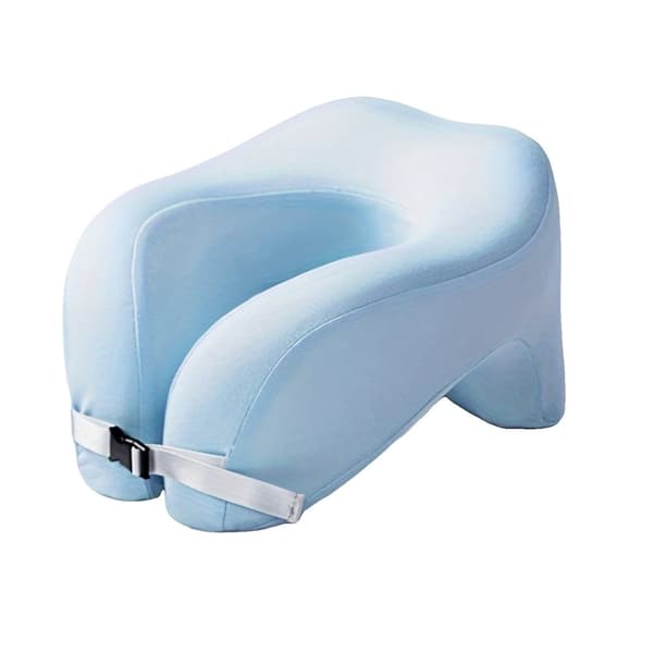 Ergonomisk Memory Foam U-formet Pude, Justerbar Rem, Hypoallergenisk Betræk,Blå