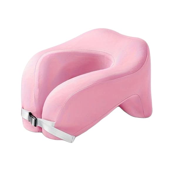 Ergonomisk Minnesskum U-formad Kudde, Justerbart Rem, Hypoallergeniskt Överdrag,rosa