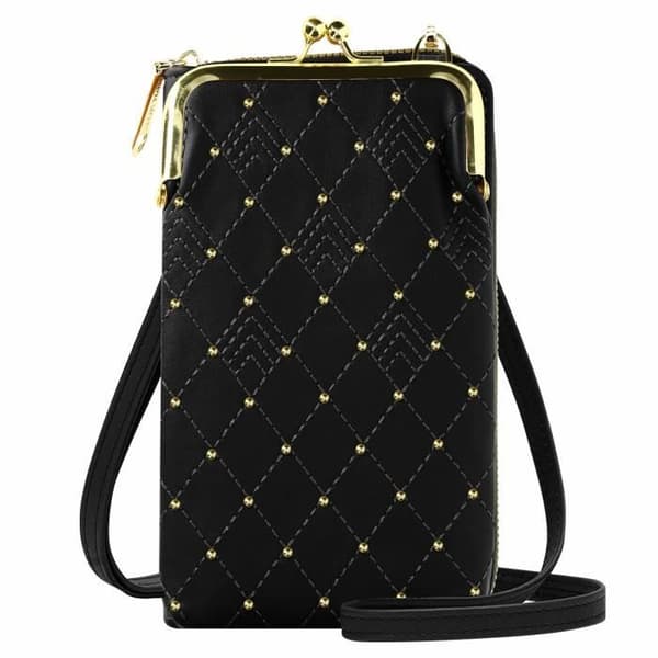 Fodral - AVIZAR - Black Diamond Design - Läderimitation - Avtagbar rem - Flera fack
