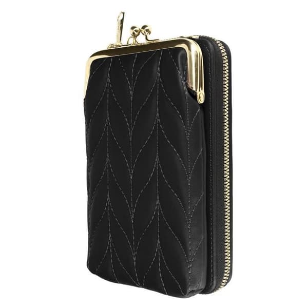 Pochette - AVIZAR - Original svart axelrem - Flera fack - Syntetläder