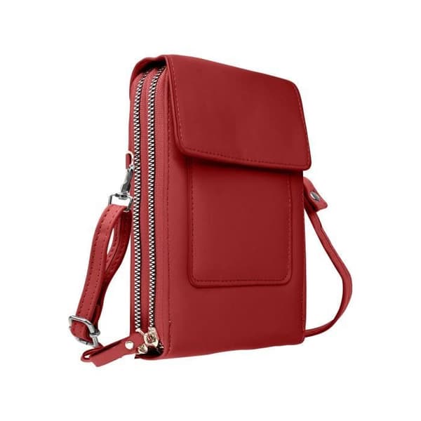 Pochette - AVIZAR - Pochette Multi-kompartiment - Syntetiskt skinn - Röd - Axelrem