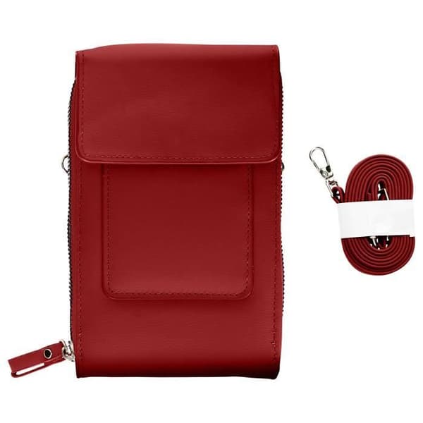 Pochette - AVIZAR - Pochette Multi-kompartiment - Syntetiskt skinn - Röd - Axelrem