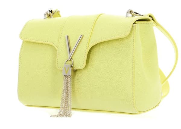 Axelväska - VALENTINO - Divina Crossbody Bag - Ljusgul - 100% polyuretan - 23x15x8 cm