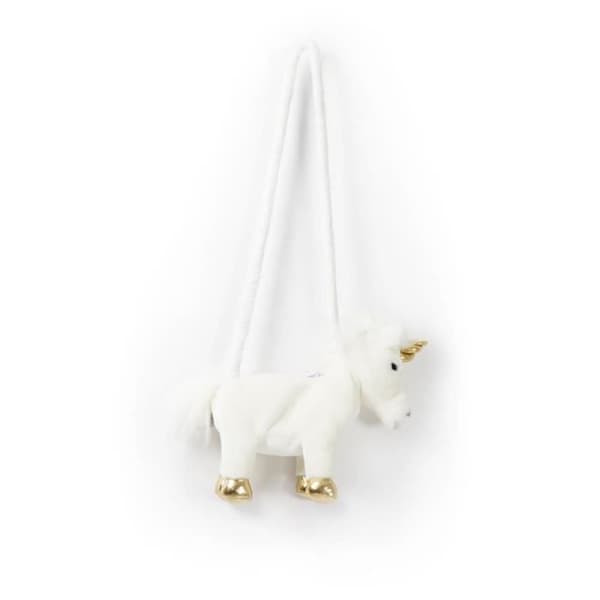 Handväska - Wild &amp; Soft - Unicorn - Vit och guld - 29x08x25 cm - Dragkedja