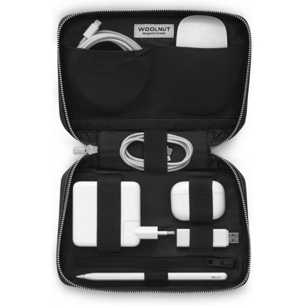 Woolnut Leather Tech Organizer - tilbehørstaske, sort