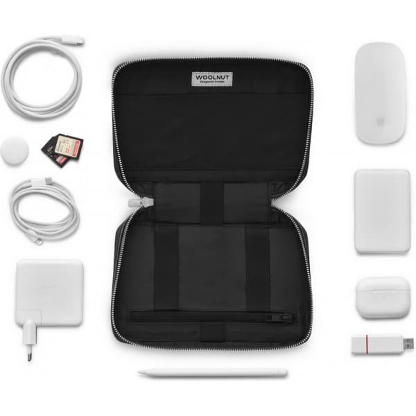 Woolnut Leather Tech Organizer - tilbehørstaske, sort