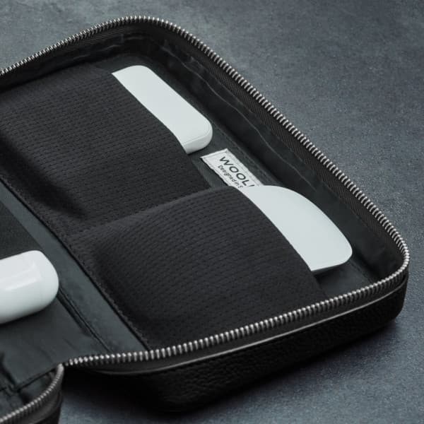 Woolnut Leather Tech Organizer - tilbehørstaske, sort