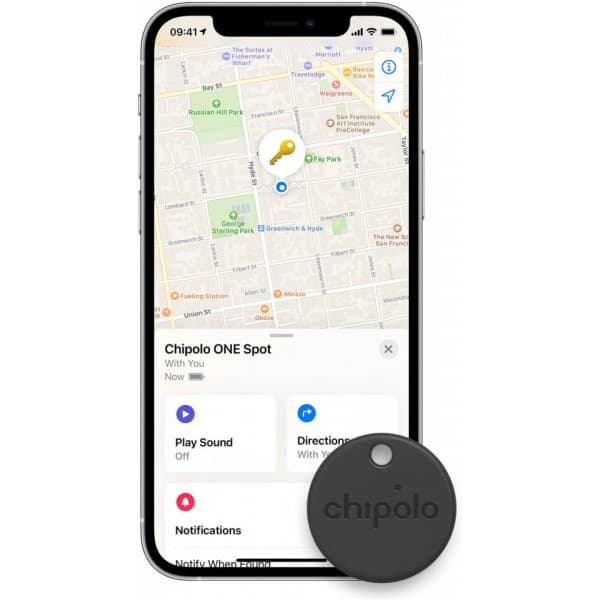 Chipolo ONE Spot -bluetooth-platspaket, 4 stycken, svart
