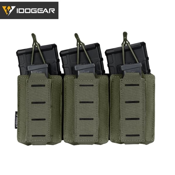Taktisk Magasinlomme, Triple Magasinholder, MOLLE Kompatibel, Ranger Green