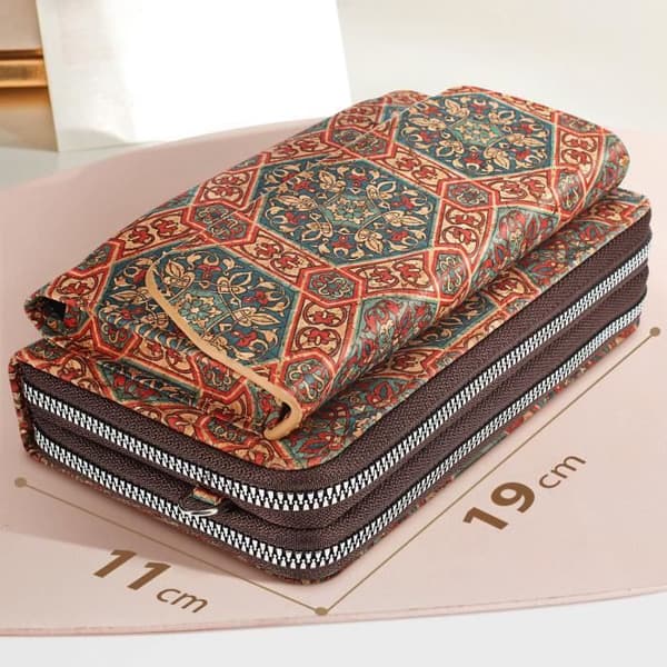 Korkpåse - AVIZAR - Trippel Magnetic Pocket Axelrem - Flerfärgat liljamönster