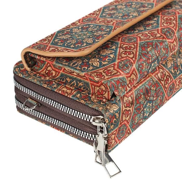 Korkpåse - AVIZAR - Trippel Magnetic Pocket Axelrem - Flerfärgat liljamönster