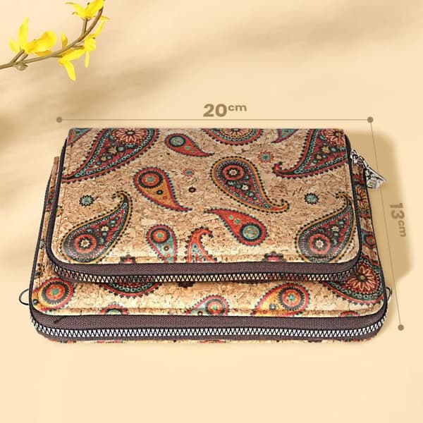 Korkpåse - AVIZAR - Axelrem - Flerfärgat Paisley-mönster