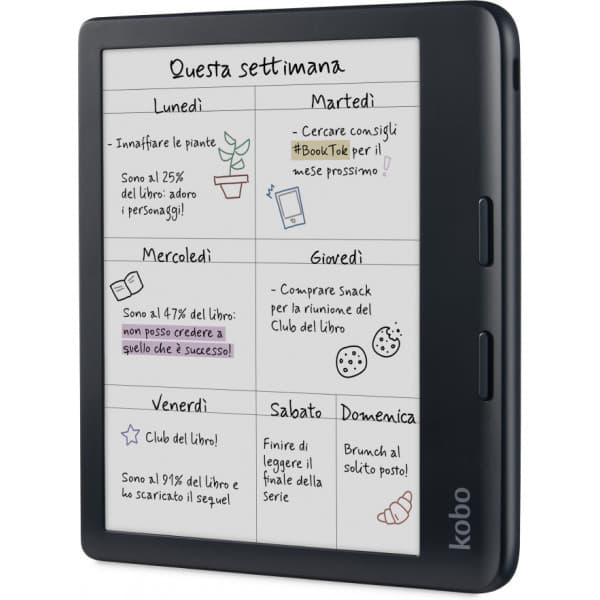 Kobo Libra Colour 7" -e-kirjojen lukulaite, musta
