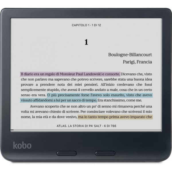 Kobo Libra Colour 7" -e-kirjojen lukulaite, musta musta