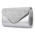 Miniatyrbild 2 av 4: Silver Glitter Patent Evening Wedding Handväska Clutch för kvinnor